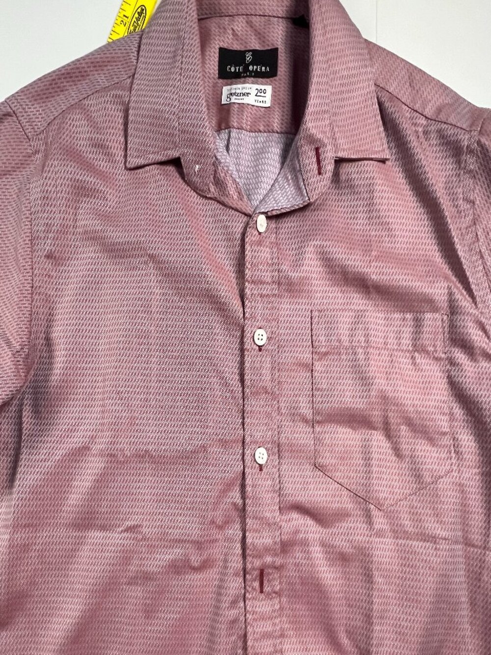 Cote Opera Paris mens short sleeve shirt geometric 41 luxury chic France